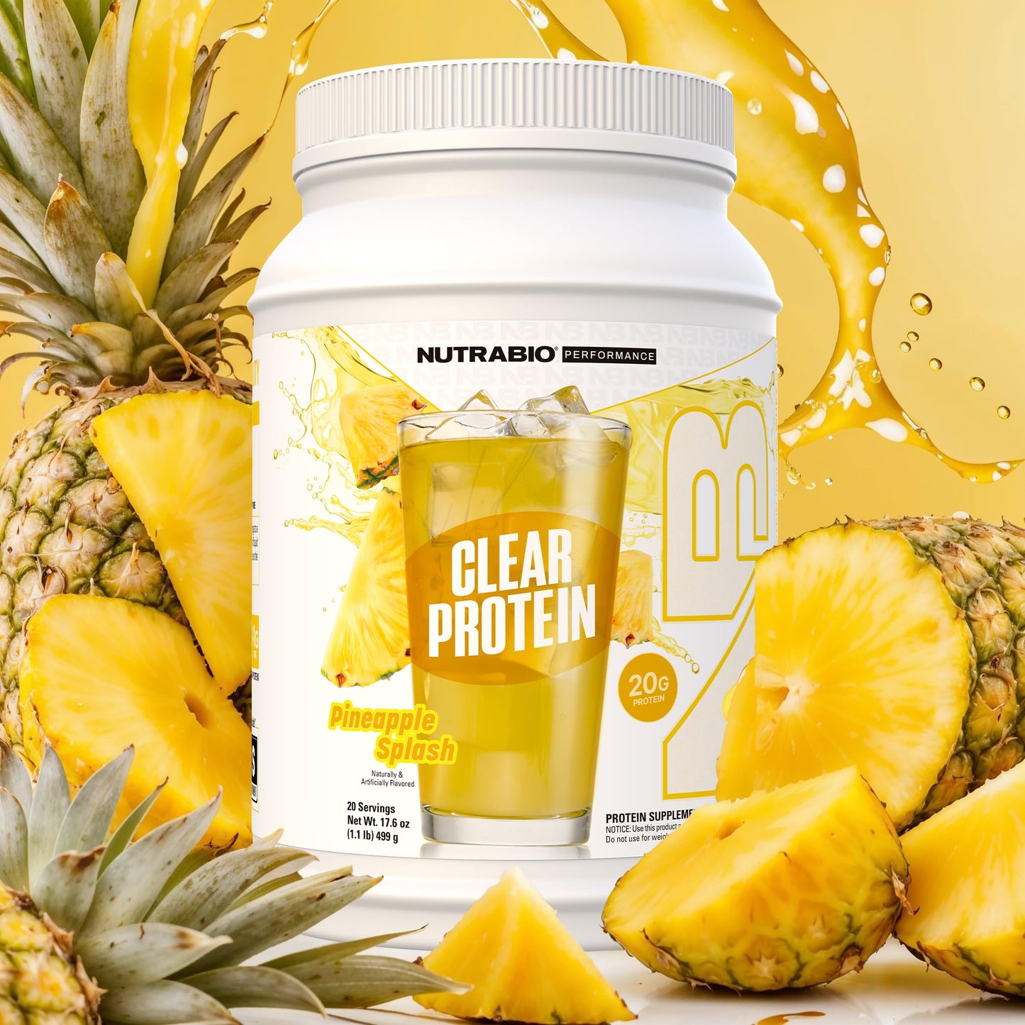 NutraBio Clear Whey Isolate Protein Powder, Delicious & Refreshing Fruit Flavors, Protein Juice, No Milky Taste, No Foam, Zero Sugar, Watermelon Breeze, 20 Servings