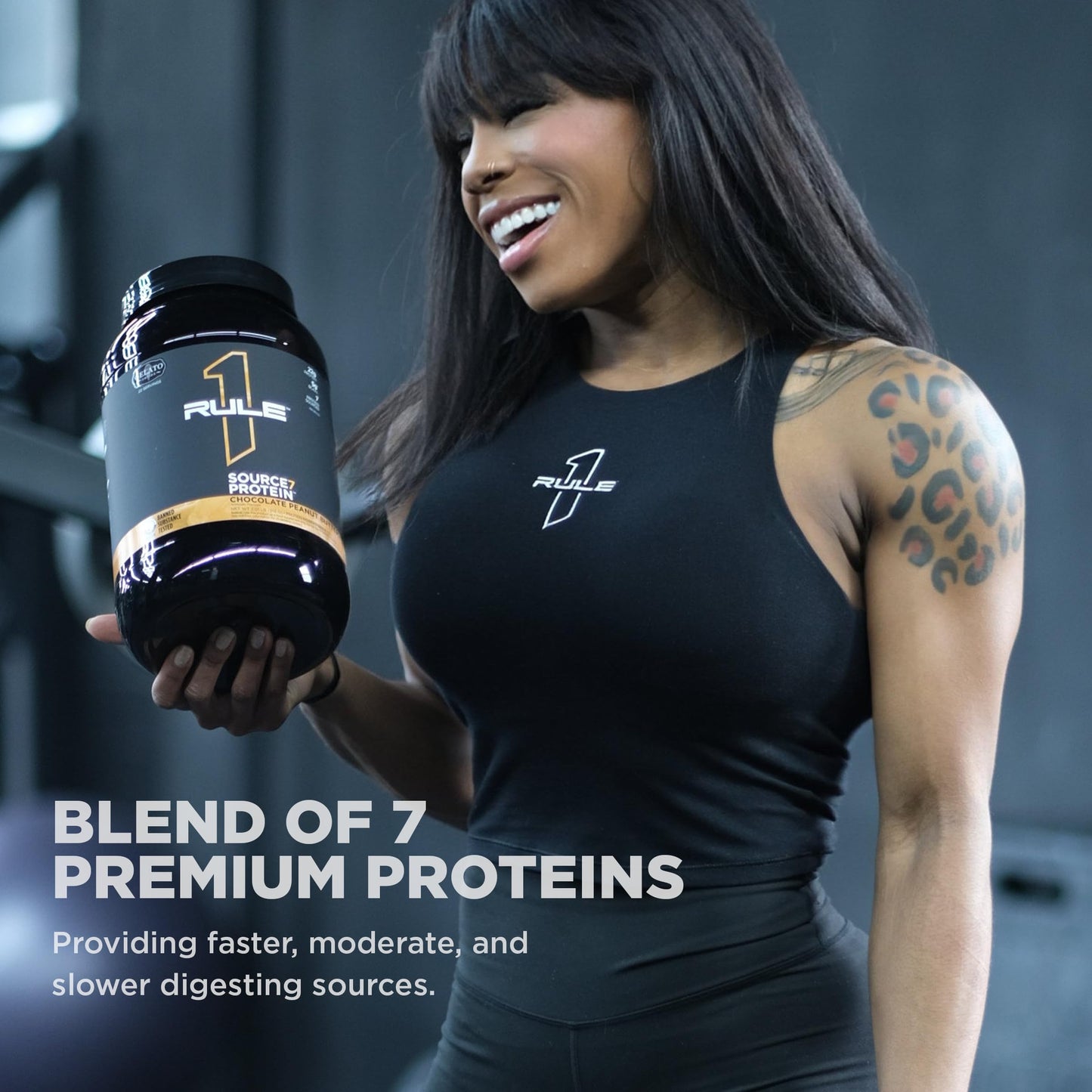 Source 7 Protein – Gelato-Inspired Flavors, Velvety Smooth Texture, 22g Sustained Protein with 10g EAAs from 7 Premium Sources (2 Pounds*, Vanilla)