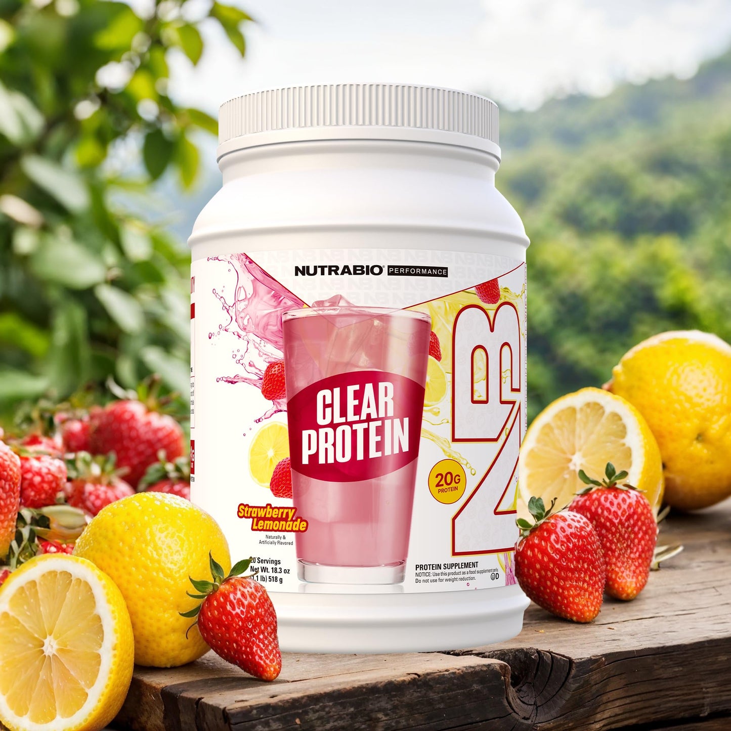 NutraBio Clear Whey Isolate Protein Powder, Delicious & Refreshing Fruit Flavors, Protein Juice, No Milky Taste, No Foam, Zero Sugar, Watermelon Breeze, 20 Servings