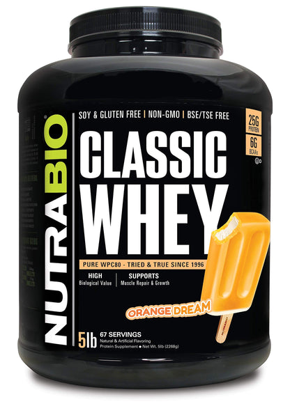 NutraBio Classic Whey Protein Powder- 25G of Protein Per Scoop - Ice Cream Cookie Dream, 2 Pounds