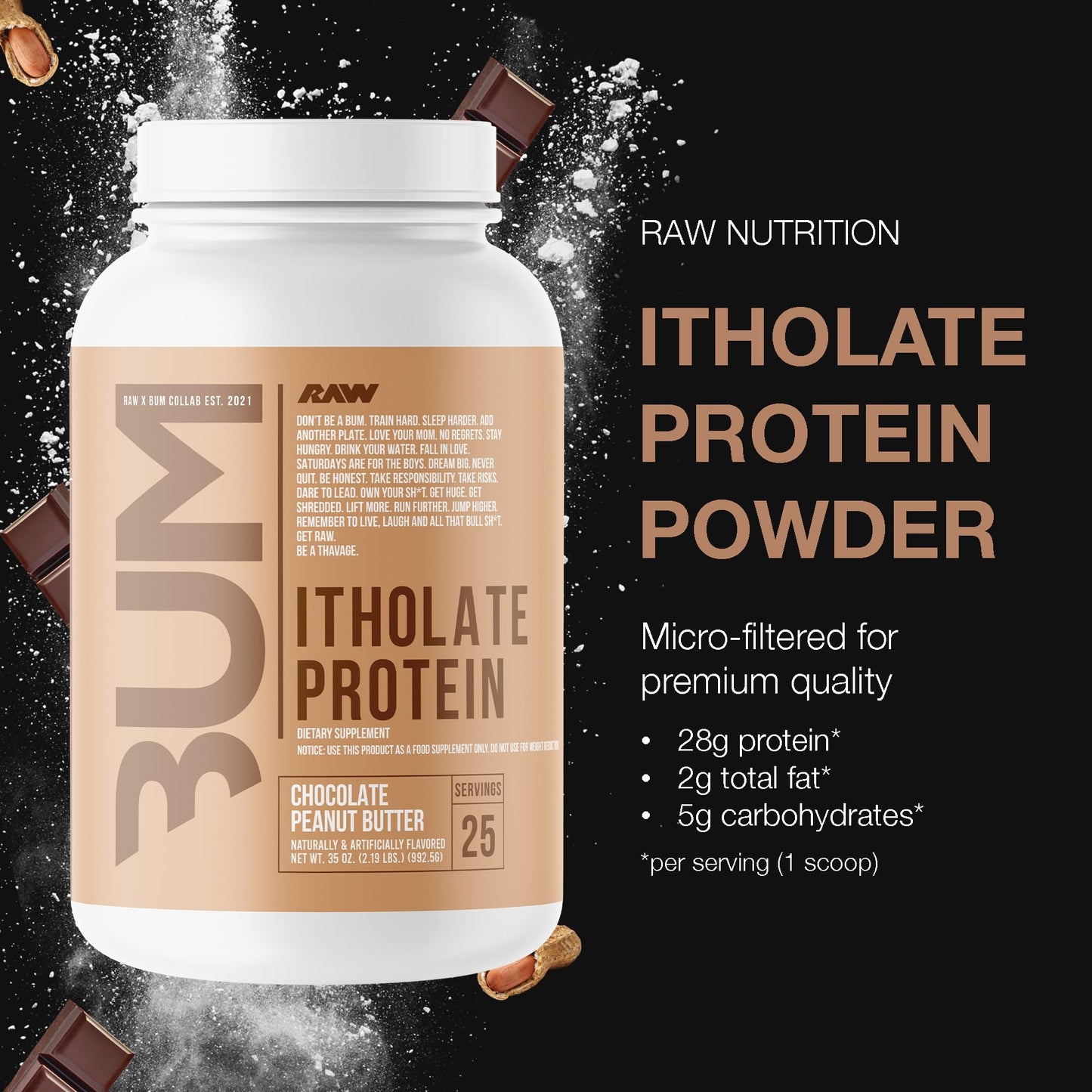 RAW Whey Isolate Protein Powder, Vanilla Oatmeal Cookie (CBUM Itholate Protein) - 100% Grass-Fed Sports Nutrition for Muscle Growth & Recovery - Low-Fat, Low Carb, Naturally Flavored - 25 Servings